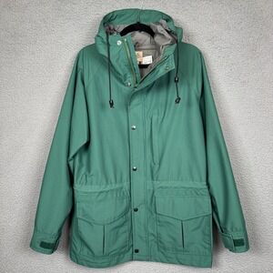 VTG Cabelas Coat Mens M Green Hooded GoreTex Waterproof Rain Jacket 90s‎ USA